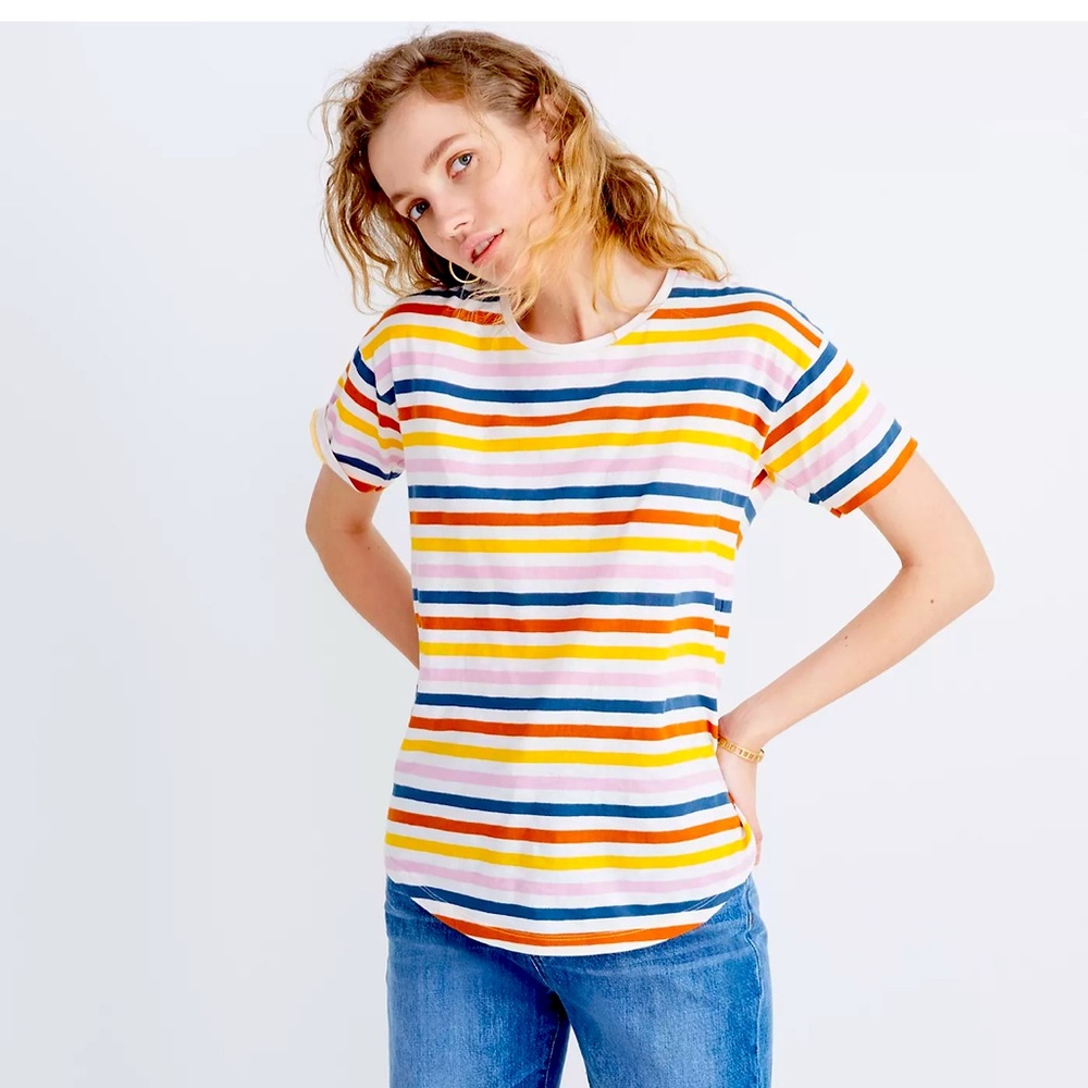 Madewell | Whisper Cotton Crewneck Tee in Lennie Stripe | Size XS
